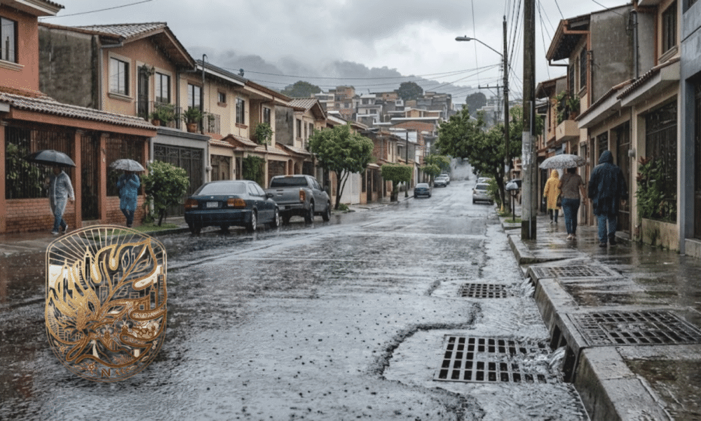 Sistema de drenaje pluvial en una zona urbana de El Salvador.