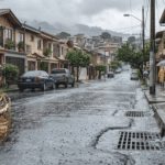 Sistema de drenaje pluvial en una zona urbana de El Salvador.