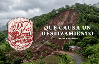 Ladera con evidencia de movimiento de tierra tras un periodo de lluvia